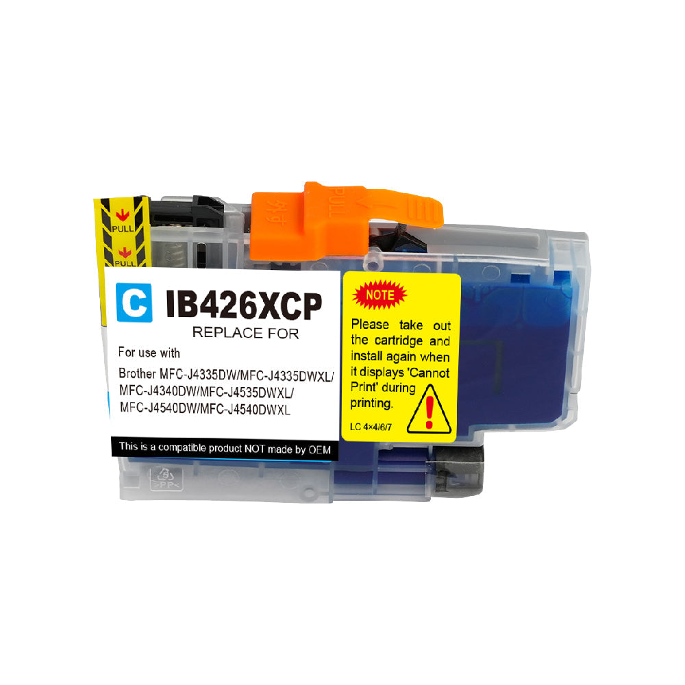 XXL Tintenpatrone kompatibel für Brother LC426XLC MFC-J4335DW / MFC-J4335DWXL / MFC-J4340DW / MFC-J4535DWXL / MFC-J4540DW / MFC-J4540DWXL in Cyan