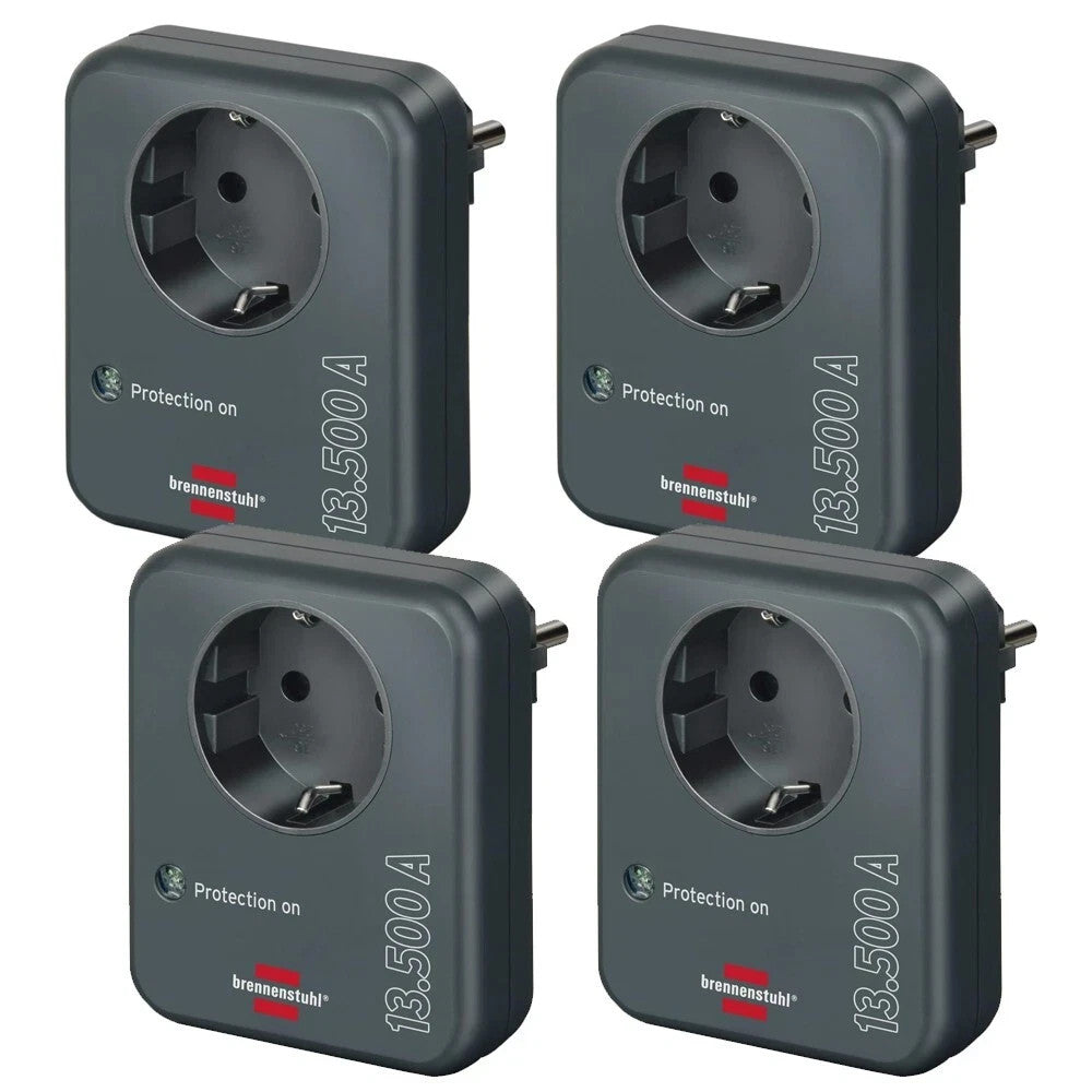 4 stück Brennenstuhl Überspannungsschutz Steckdosenadapter 13.500A Blitzschutz