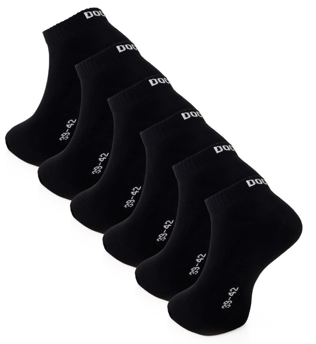 DOCKS Socken Sneaker Socken Baumwolle Weiß Schwarz Größen 35-38 39-42 43-46 Schwarz 39-42 12er Pack