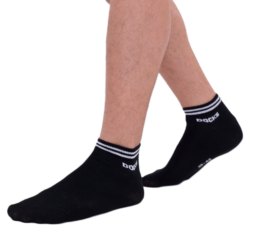 12er Pack DOCKS SneakerSocken Baumwolle Atmungsaktive Damen&Herren schwarz 39-42