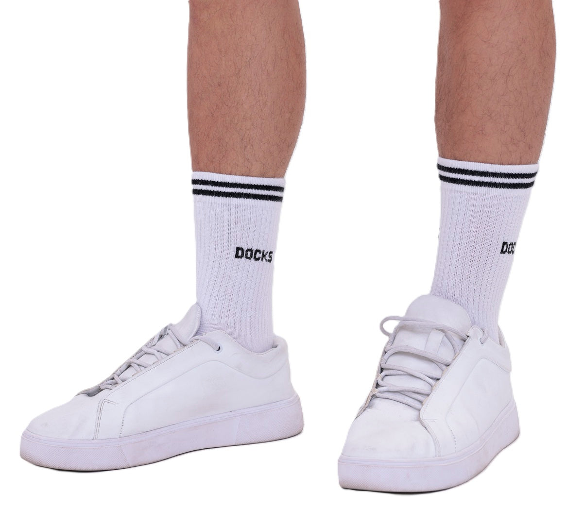 12 Paar DOCKS Socken Komfortbund Sport Tennis Socken Damen Herren weiß 39-42