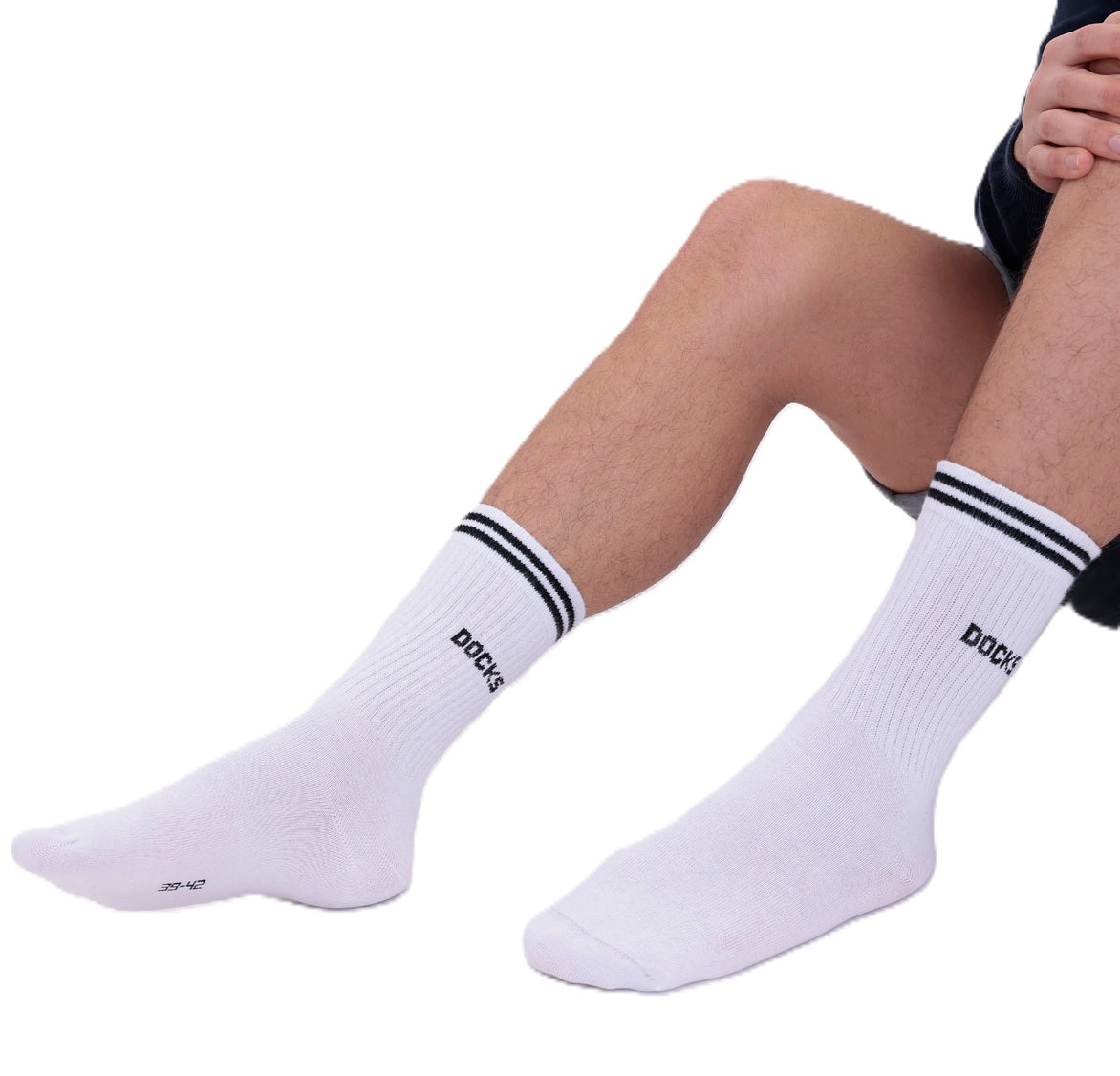9 Paar DOCKS Socken Komfortbund Sport Tennis Socken Damen Herren weiß 39-42