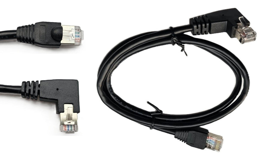 Netzwerk Ethernet Kabel 90°Rechts Winkel 80cm CAT6 S / FTP Patchkabel RJ45 DSL LAN