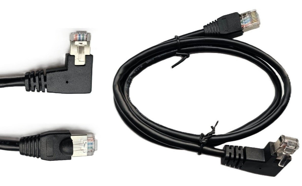 Netzwerk Ethernet Kabel 90°Links Winkel 80cm CAT6 S / FTP Patchkabel RJ45 DSL LAN