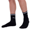 12 Paar DOCKS Socken Komfortbund Sport Tennis Socken Damen Herren schwarz 39-42