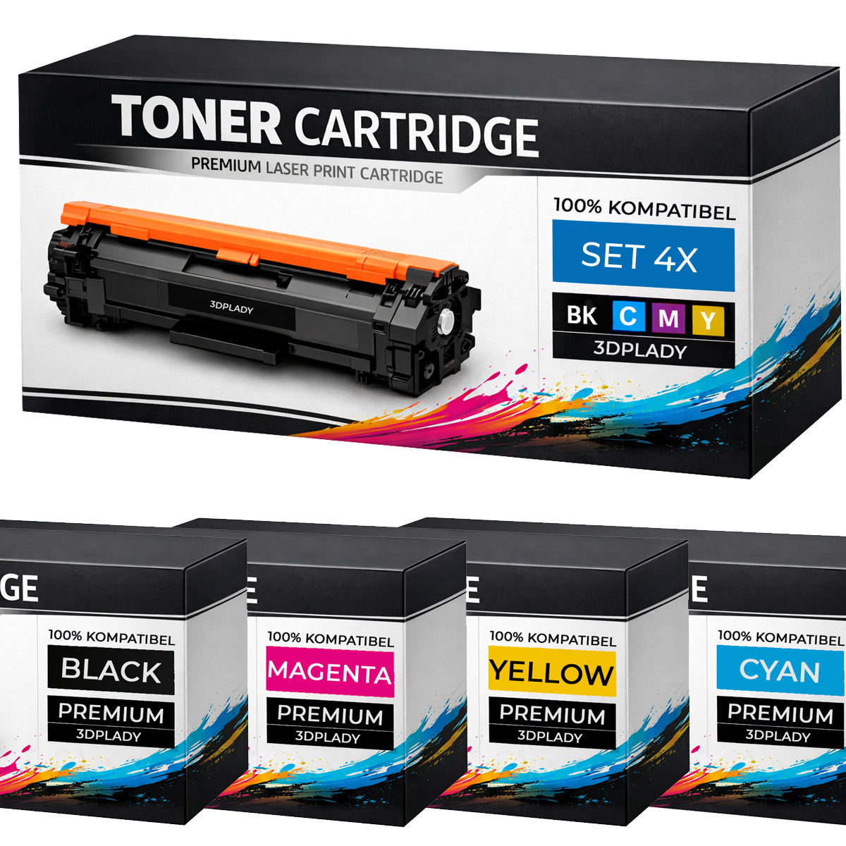 Toner kompatibel für HP W2070 / 1 / 2 / 3A(117A) color Laser 150 color Laser MFP 178series color Laser MFP 179series in C / K / M / Y