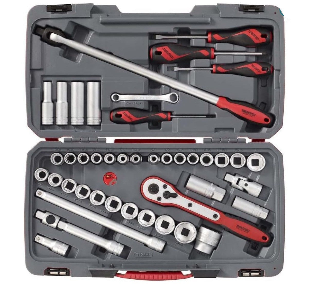 TengTools T1244 Steckschlüssel-Set+Zubehör 1,27cm Antrieb metrisch, AF, 44 Teile