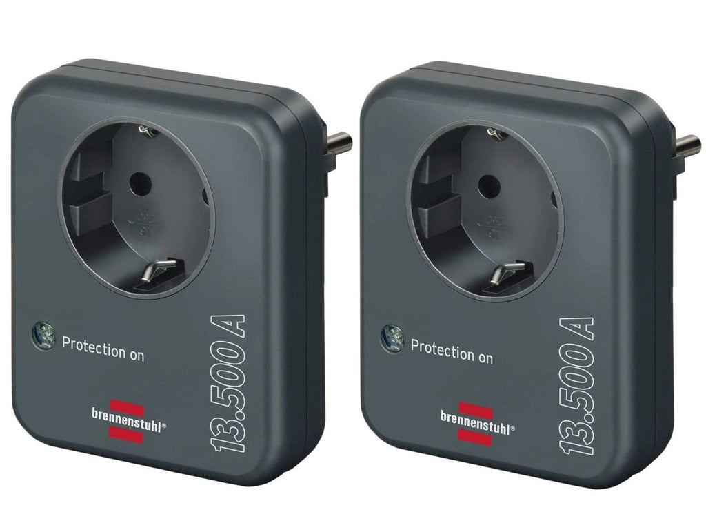 2 stück Brennenstuhl Überspannungsschutz Steckdosenadapter 13.500A Blitzschutz