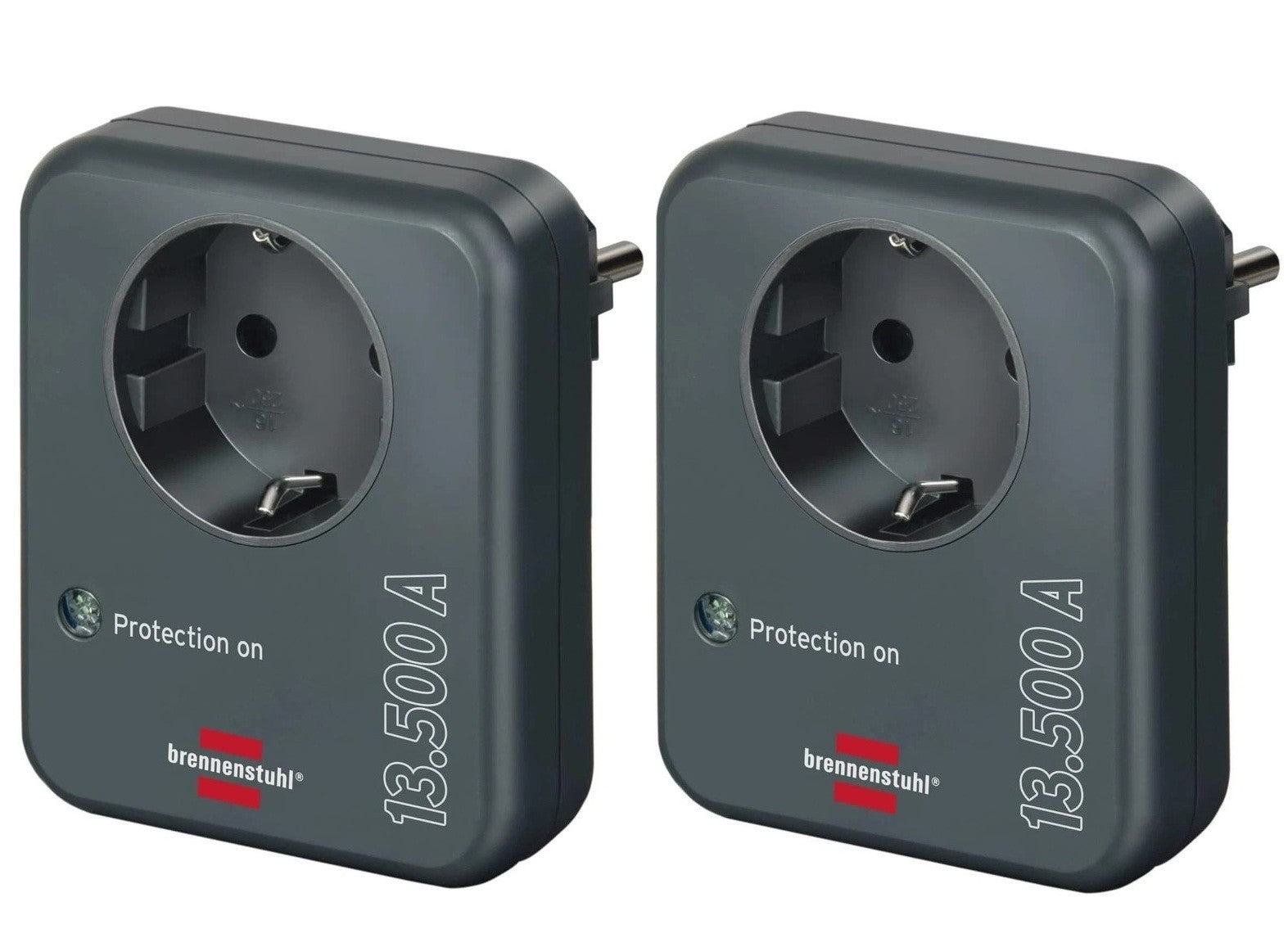 2 stück Brennenstuhl Überspannungsschutz Steckdosenadapter 13.500A Blitzschutz