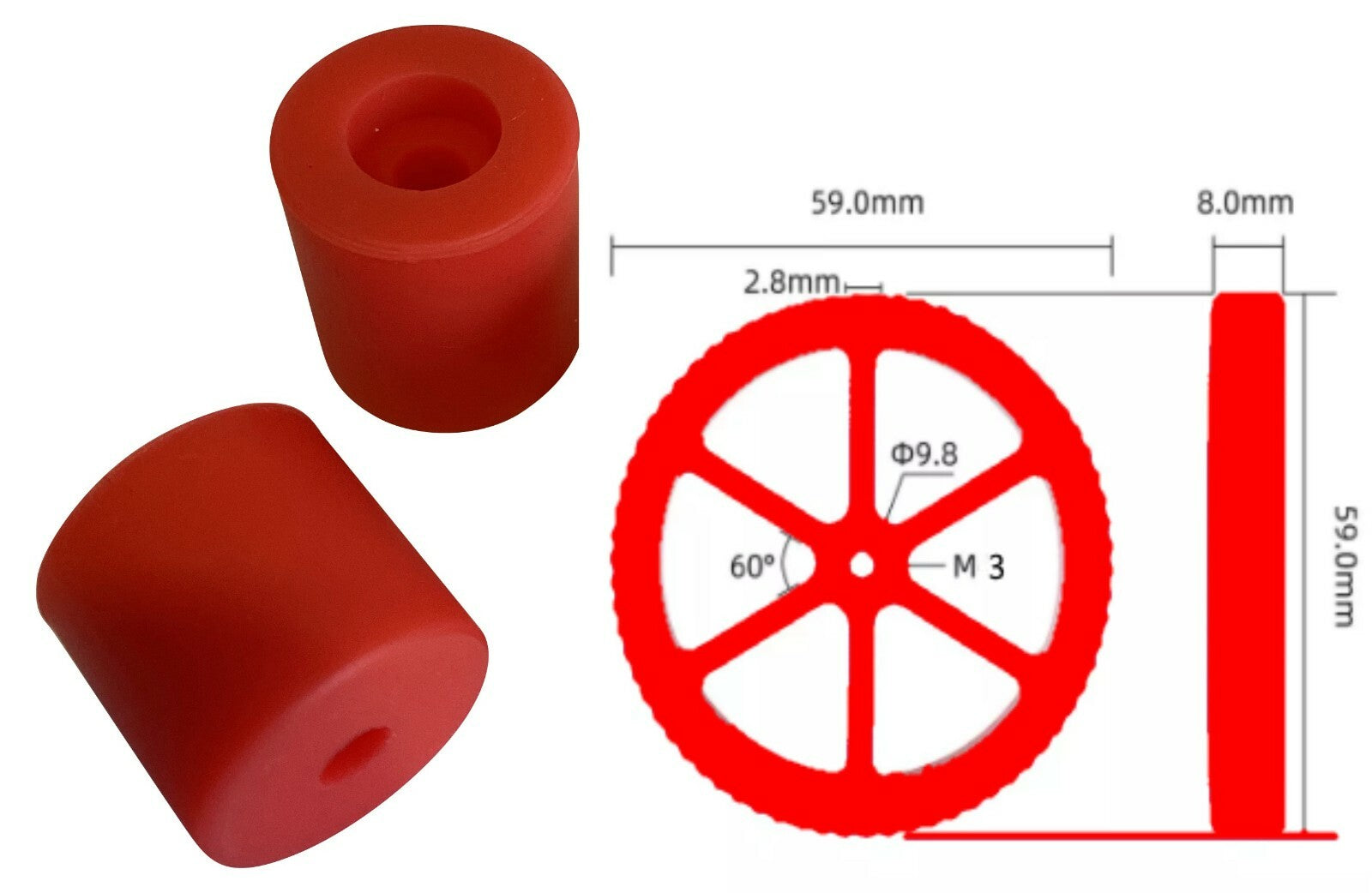 Silikon Dämpfer + Verbesserte Nivelliermutter Upgrade für Ender 3 / 3 Pro V2