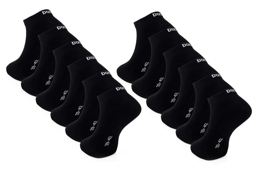 DOCKS Socken Sneaker Socken Baumwolle Weiß Schwarz Größen 35-38 39-42 43-46 Schwarz 35-38 24er Pack