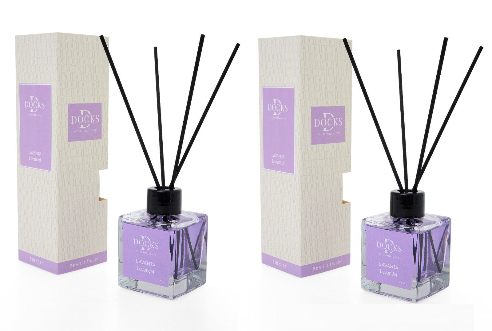 2x Set DOCKS Raumduft Stäbchen Lufterfrischer Duftstäbchen LAVENDEL 220ml