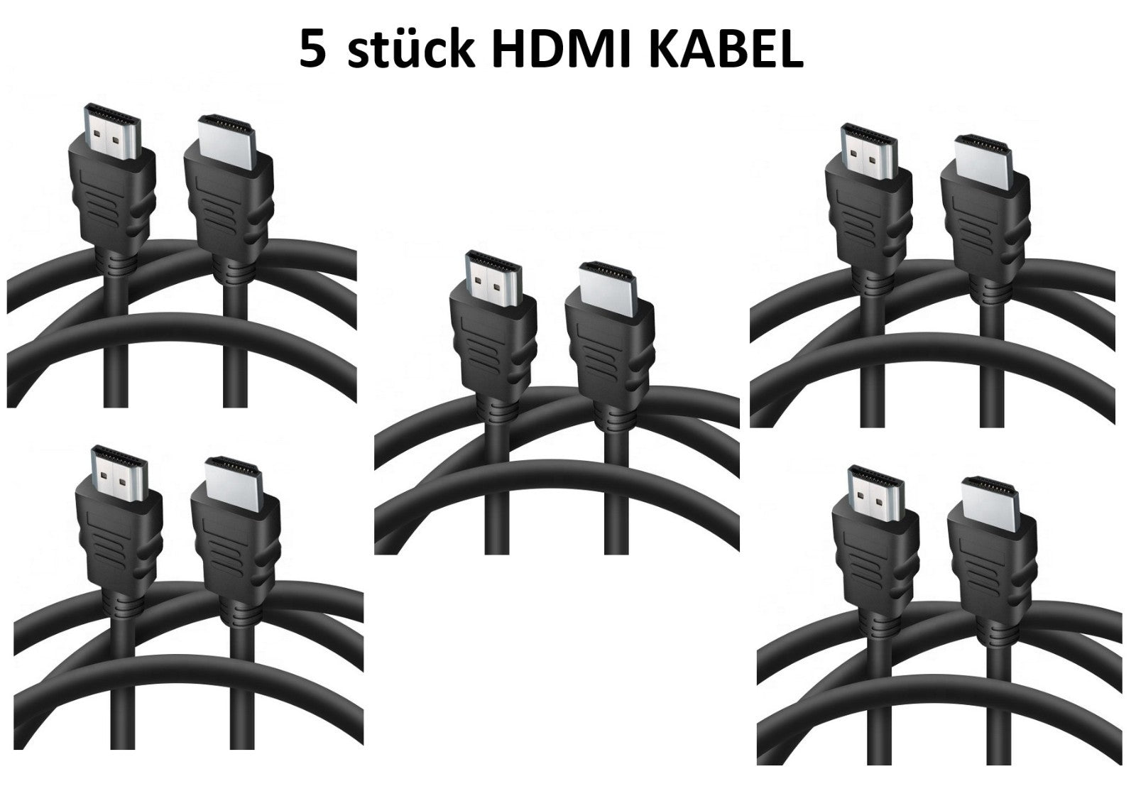 5 x HDMI Kabel 1,8m HighSpeed Ethernet 4K FullHD HDR 3D für TV PC BEAMER Laptop