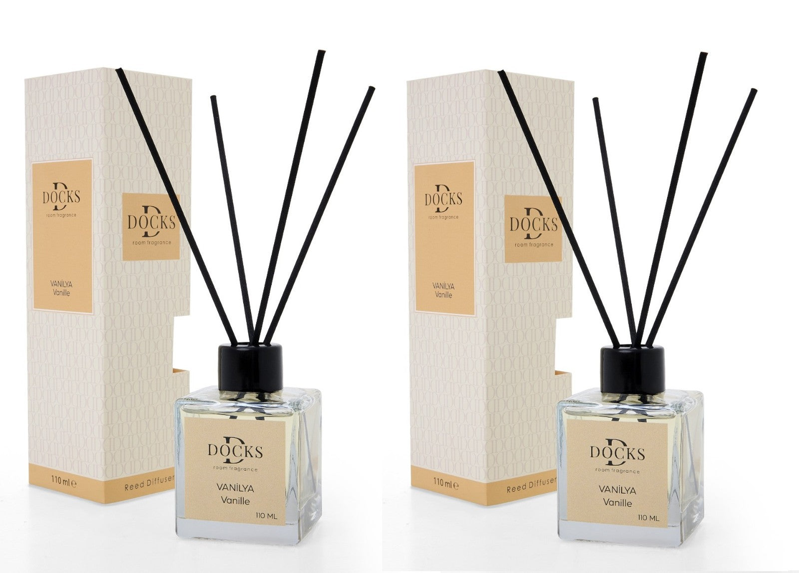2x Set DOCKS Raumduft Stäbchen Lufterfrischer Duftstäbchen VANILLE, 220ml