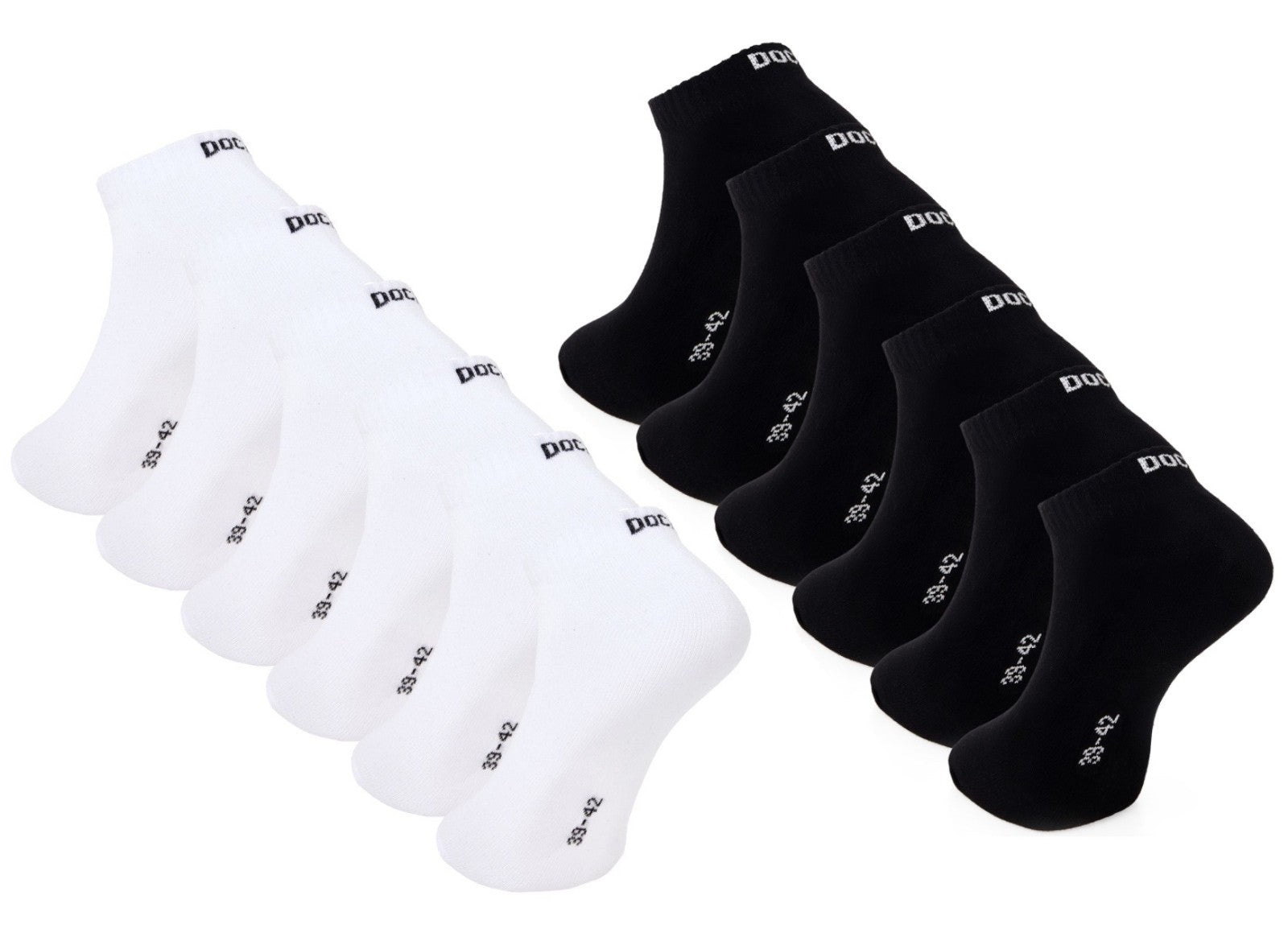 DOCKS Socken Sneaker Socken Baumwolle Weiß Schwarz Größen 35-38 39-42 43-46