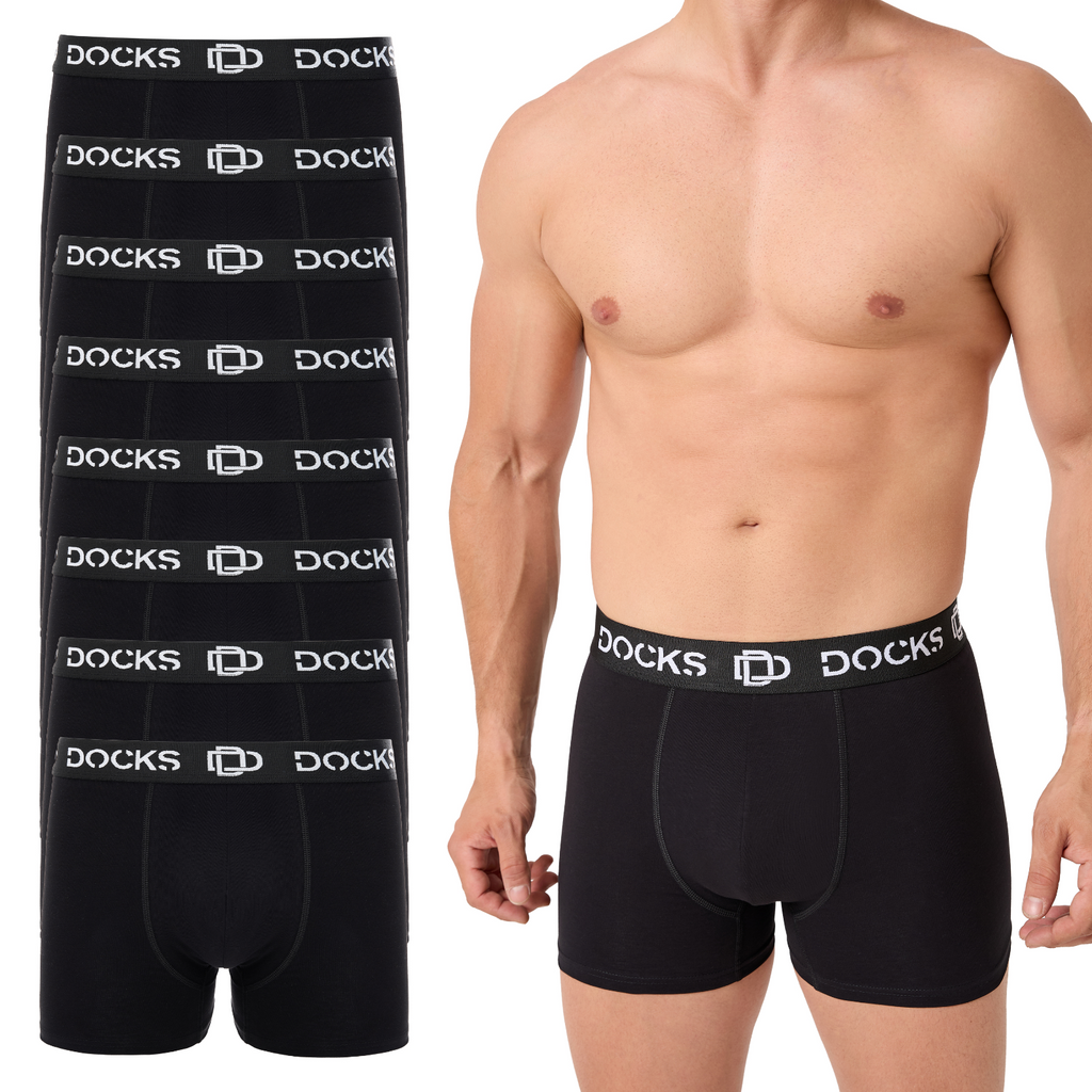 8 - 24er Pack Boxershorts Baumwolle Herren Unterhose Schwarz Bequem Männer Boxer Schwarz M 8er Pack
