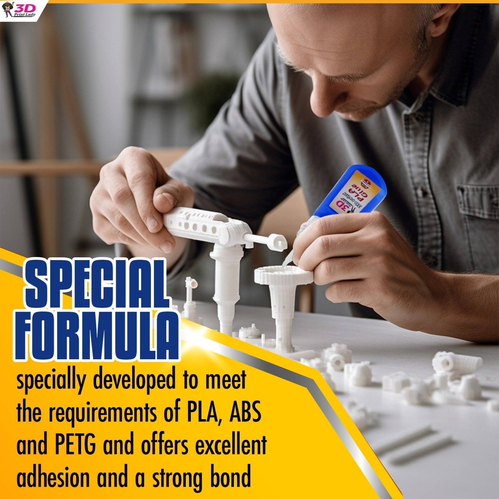 2er Pack 3D Drucker Kleber Kunstoff Sekundenkleber für kleben von 3D Objekten