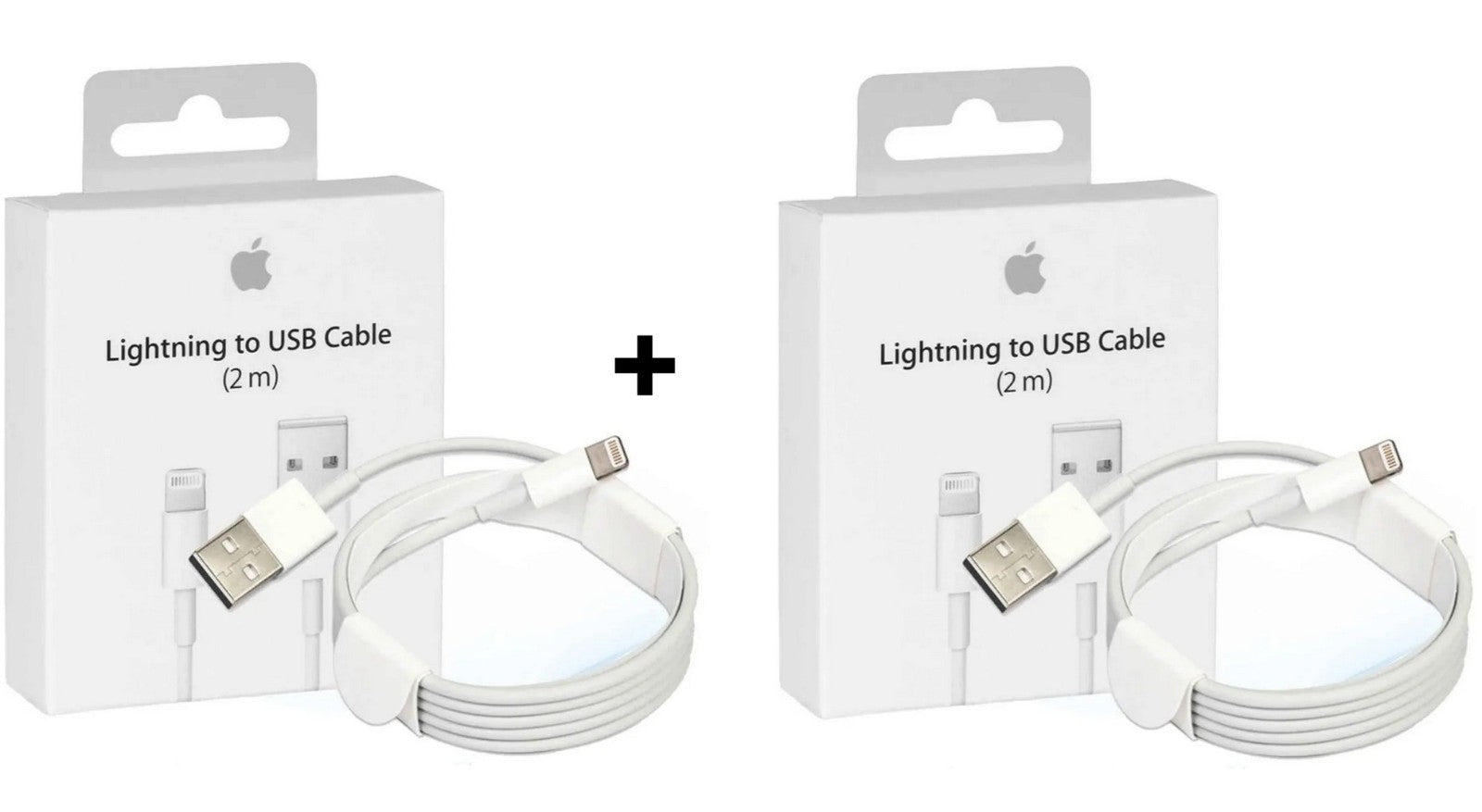 2x Original Apple USB Lightning Ladekabel 2m iPhone iPhone 5 6 7 8 X XR XS SE