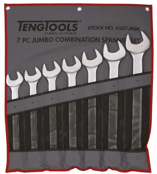 Tengtool Kombischlüssel-Set (33–50 mm) Werkzeugrolle 7 Teile