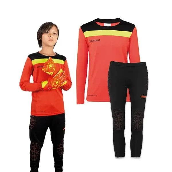 Original Uhlsport Torwart-Set Kinder Fußball Torwarttrikot G:116–152 Mehrfarbig 140