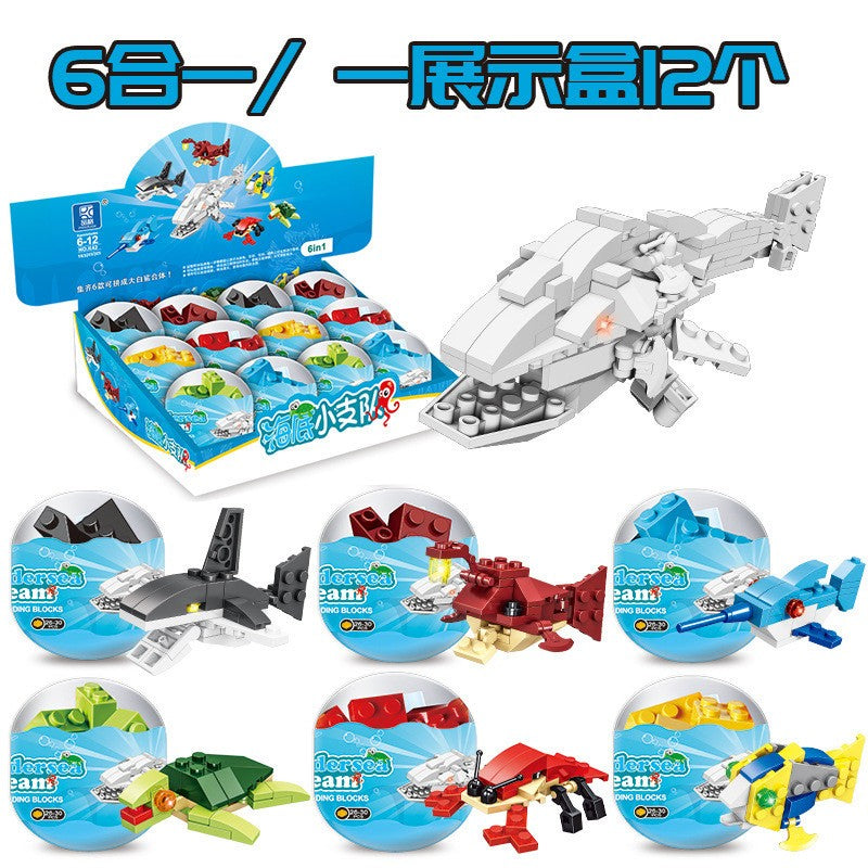 12x Meerestiere Überraschungseier Bausteine Spielzeug Set Kinder Ostergeschenk