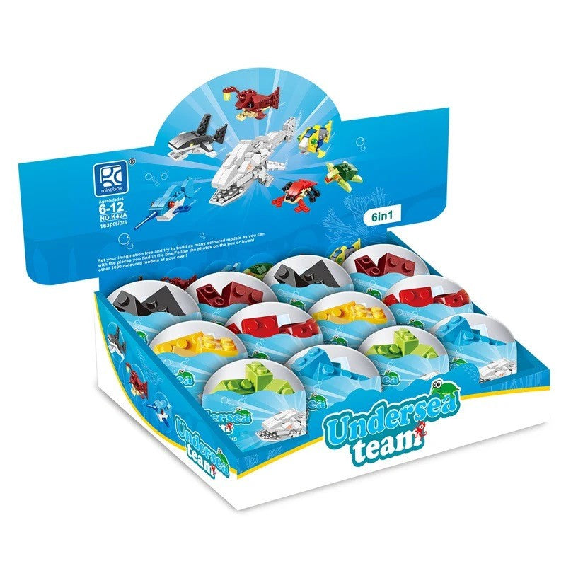 12x Meerestiere Überraschungseier Bausteine Spielzeug Set Kinder Ostergeschenk