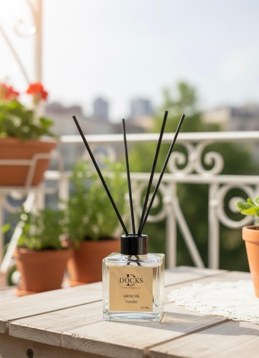 DOCKS Raumduft Diffuser mit Stäbchen – Verschiedene Düfte zur Wahl, 110ml Mango