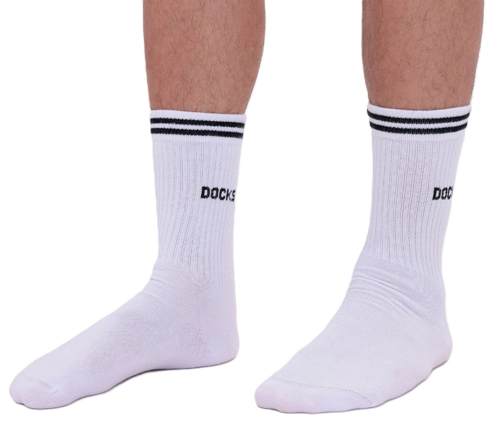12 Paar DOCKS Socken Komfortbund Sport Tennis Socken Damen Herren weiß 35-38