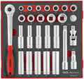 Teng Tools 27 Teile Metrisch 1 / 2 leerer Verschluss Oberteilen / Top-Schlüssel-Sets