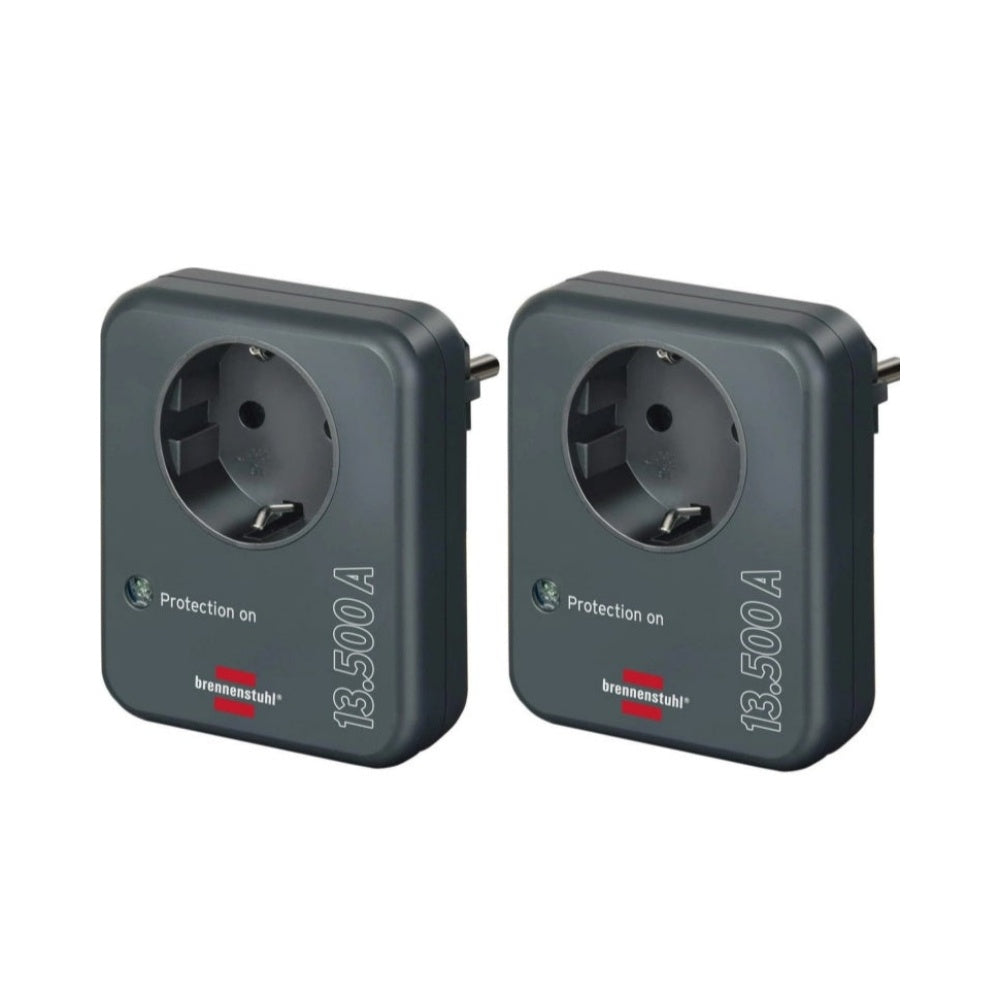 2 stück Brennenstuhl Überspannungsschutz Steckdosenadapter 13.500A Blitzschutz