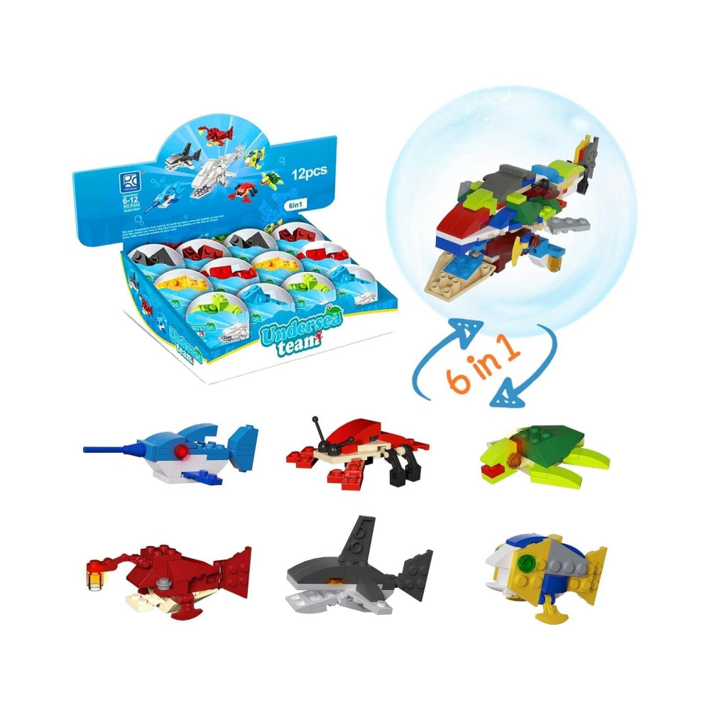 12x Meerestiere Überraschungseier Bausteine Spielzeug Set Kinder Ostergeschenk