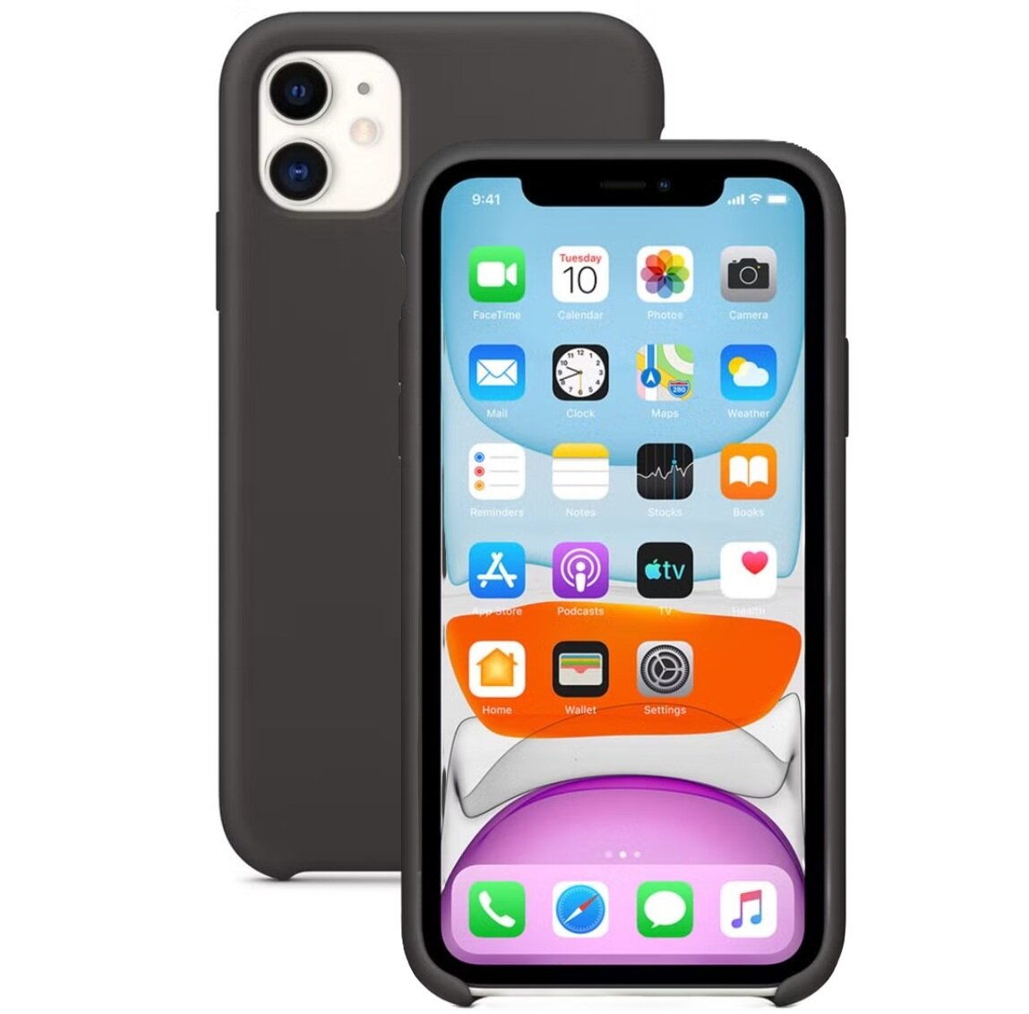 Silikon Tasche Case für Apple iPhone 11 Schwarz #MWYV2FE / A