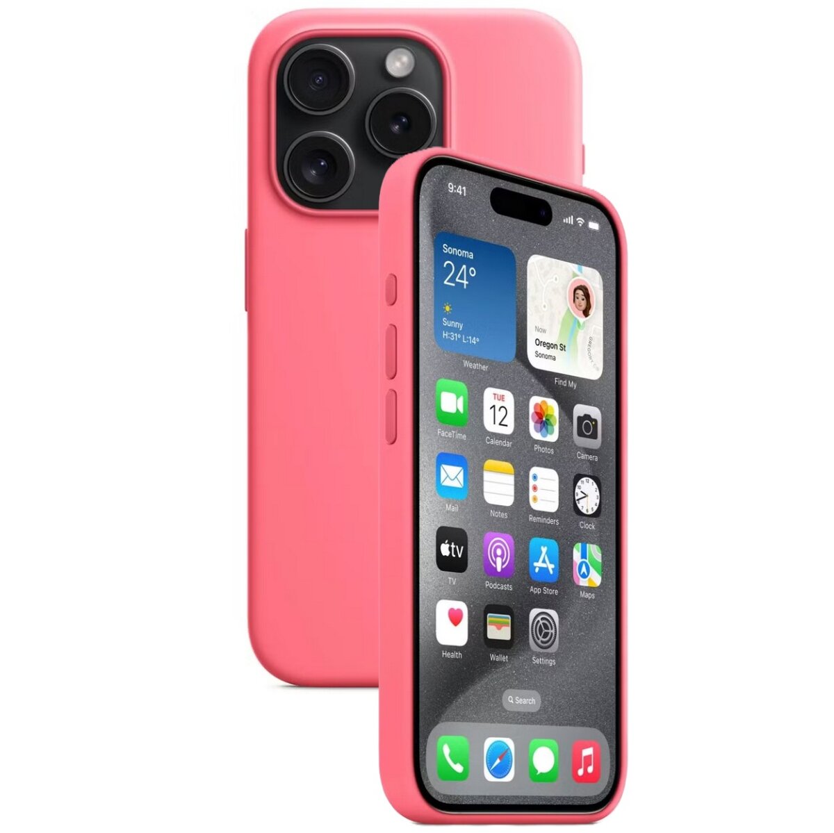 Silikon Tasche Case für Apple iPhone 15 Pro Hell Rosa Hülle - MagSafe Model A3126 #MPTL3FE / A